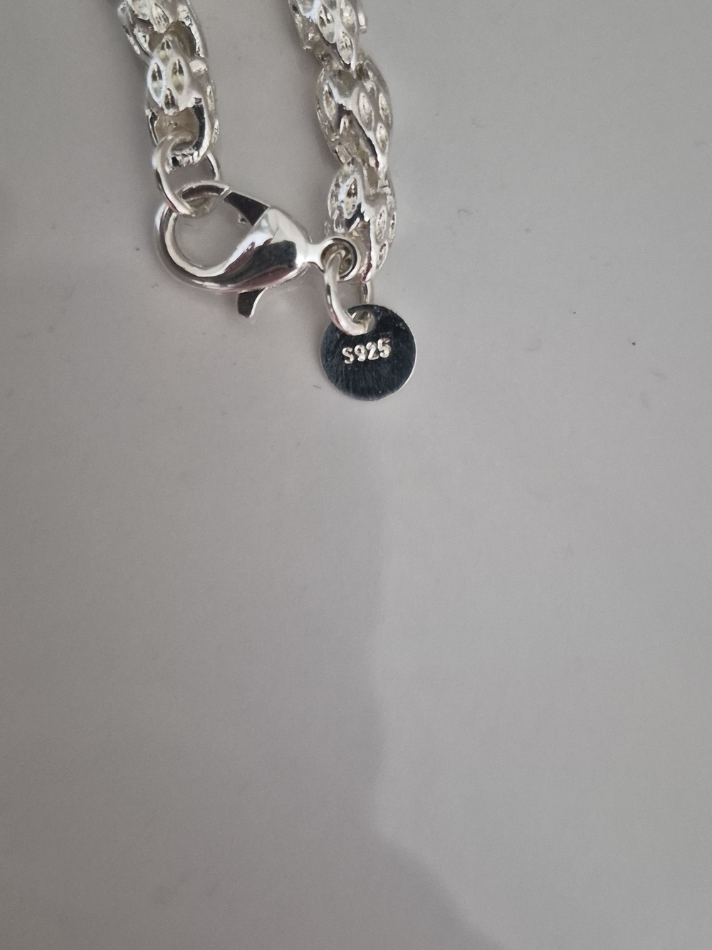 Sterling Silver Chain Bracelet with S925 Tag